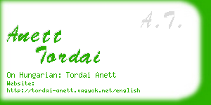anett tordai business card